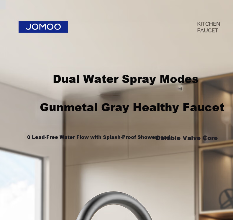 JOMOO Kitchen Faucet Sink Spray Gray Dishwashing Basin Kitchen and Bathroom Sink Hot and Cold Water Faucet 33080-506/HBS1-Z 2