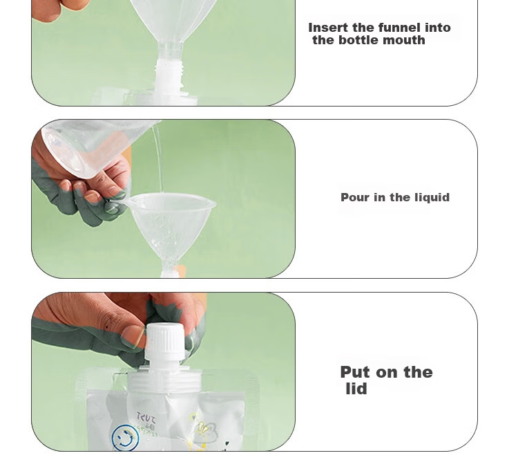 Edo Disposable Spout Bags for Soy Milk and Milk Tea, Beverage Sealing Bags, Portable Herbal Bags 300ml*30 with Free Funnel 13