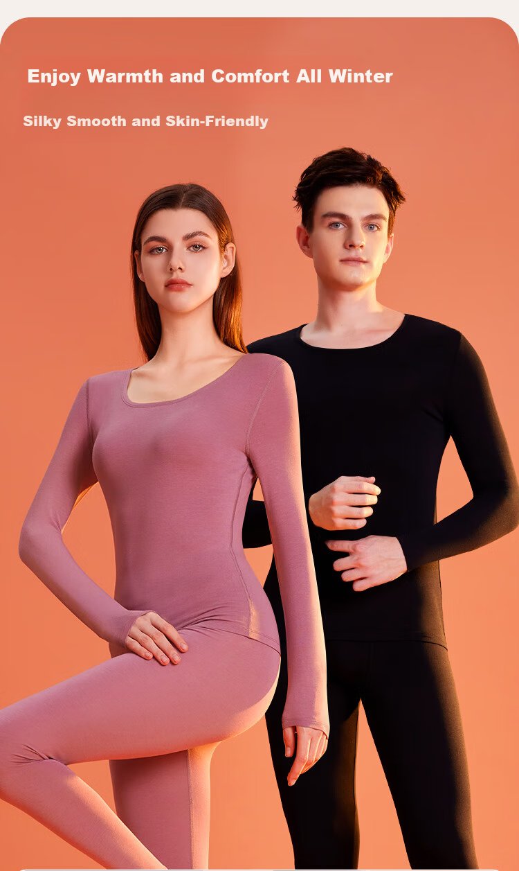 Ordifen [Antibacterial Seamless Modal Set] Men's Thermal Underwear, Autumn Top And Pants, Heat-Retaining, High-Elasticity, Black, Size L 5