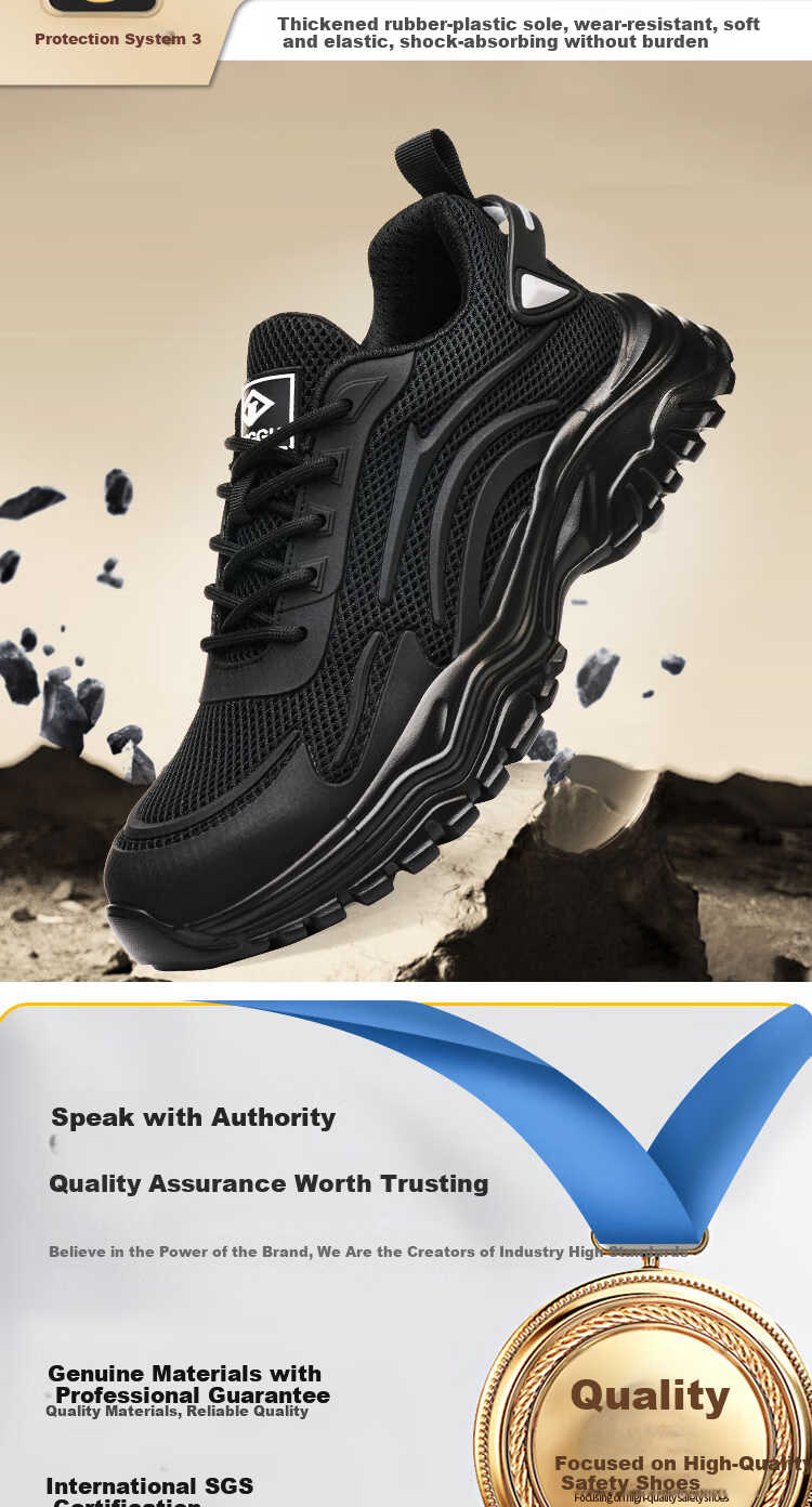 Dinggu Men's Safety Work Shoes Steel Toe Anti-Smash Anti-Puncture Durable Summer JD1666BDW42 4