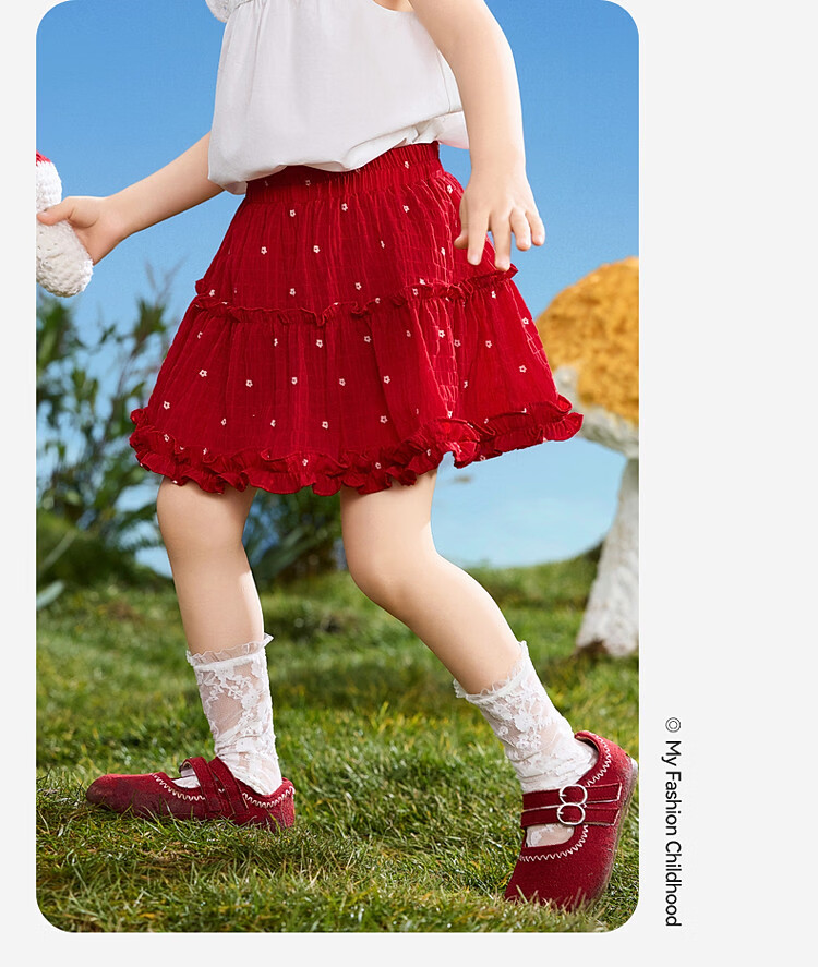 ASK JUNIOR Vintage Children's Dress Summer Toddler Polka Dot Skirt Girls Half Skirt Ruffled Princess Dress 16