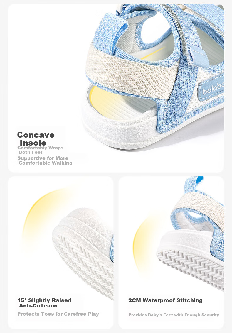 BALABALA Kids Summer Sandals Toddler Walking Shoes Boys Girls Closed-Toe Outdoor Soft Sole Durable Infant Hole Shoes 5