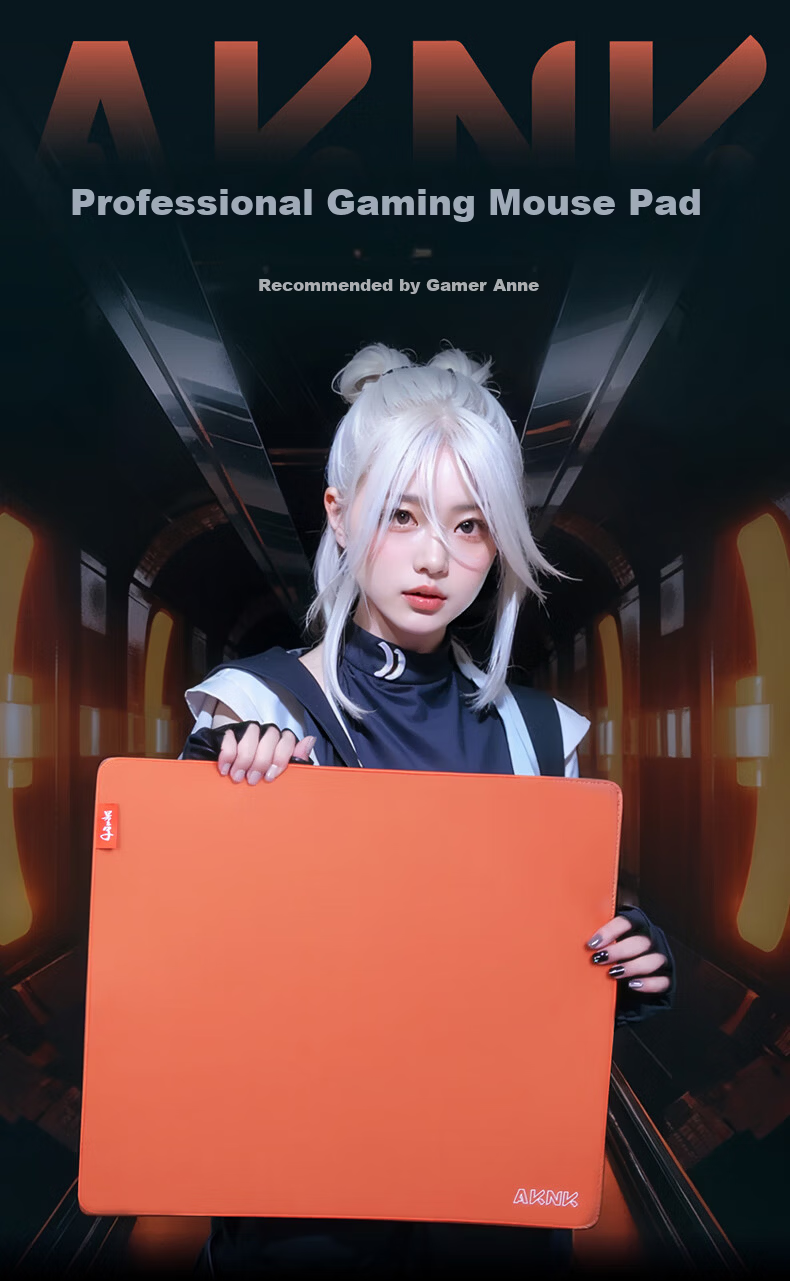 AKNK Gaming Esports Mouse Pad FPS Large Mouse Pad Gaming Mat Sunken Edge Locking Type Swordsmith Zero-Fine Surface Mouse Pad Zero Type - Orange 1