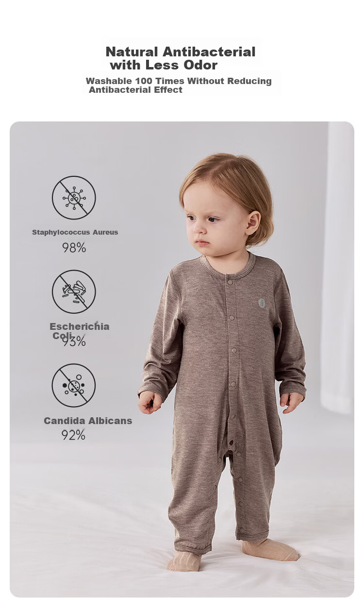 Babylove Infant Romper, Spring And Autumn Lightweight Warm Clothing, Solid Color Onesie for Boys And Girls, Crawling Suit, Base Layer Pajamas 4