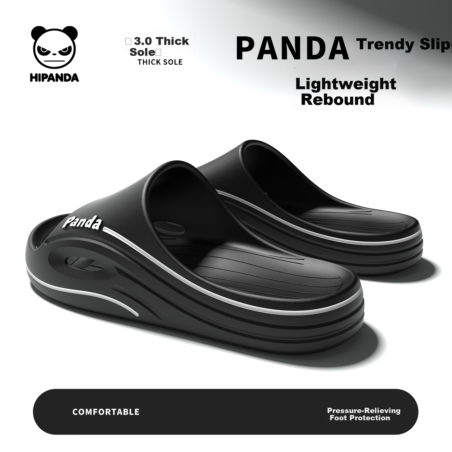 HIPANDA Men's Thick Sole Slippers Outdoor Sports Non-Slip EVA Durable Home Outdoor Beach Sandals Women's Slides