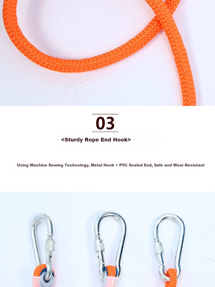 Guangjia 8mm 100m Outdoor Durable Polypropylene Clothesline with Double Hooks for Hanging Clothes and Bedding 7