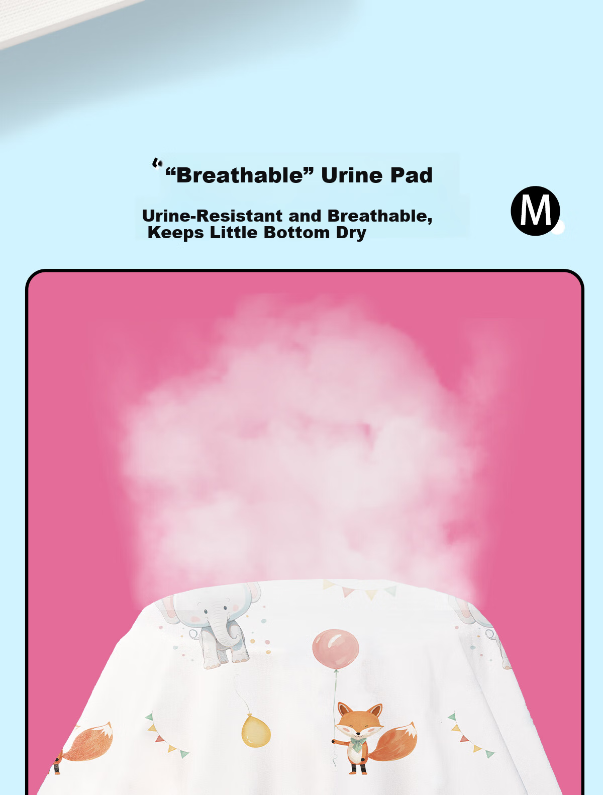 Magmorn Baby Waterproof Washable Large Antibacterial Leak-Proof Breathable Mattress Pad 80*100cm 4