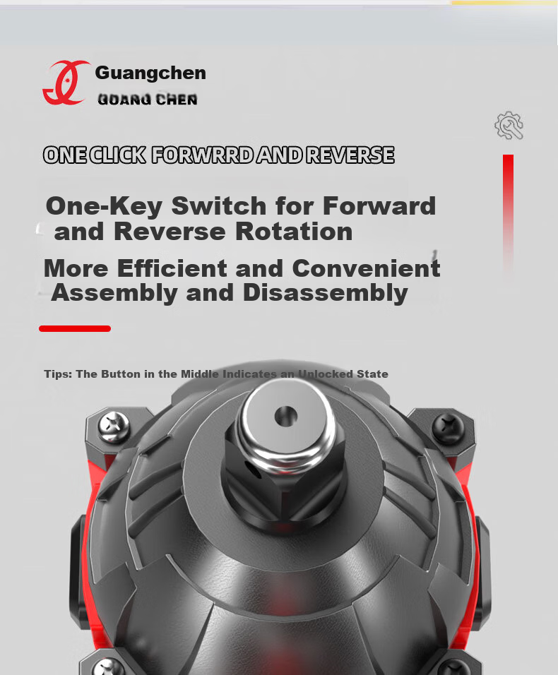 Guangchen Electric Wrench High Torque Impact Lithium Battery Wrench Air Impact Wrench Scaffold Foot Automotive Repair Socket Set Power Tools 26