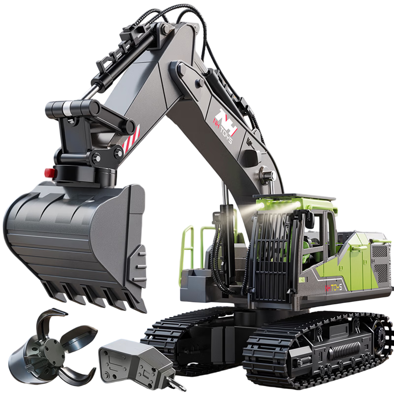 Babamama Children's Toy, Birthday Gift for Boys Aged 6-10, Remote Control Car with Tracks, Dual Electric Sprayers, Alloy Excavator