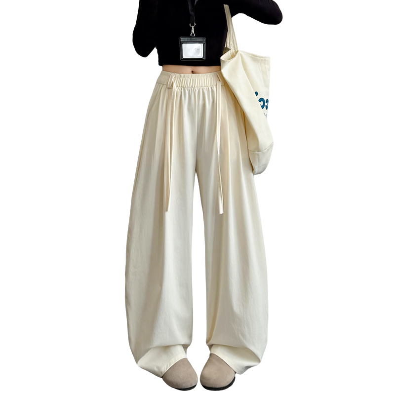 Langsha Women's Summer Thin High-Waist Wide-Leg Breathable Casual Pants Fashion Loose Slimming Trousers