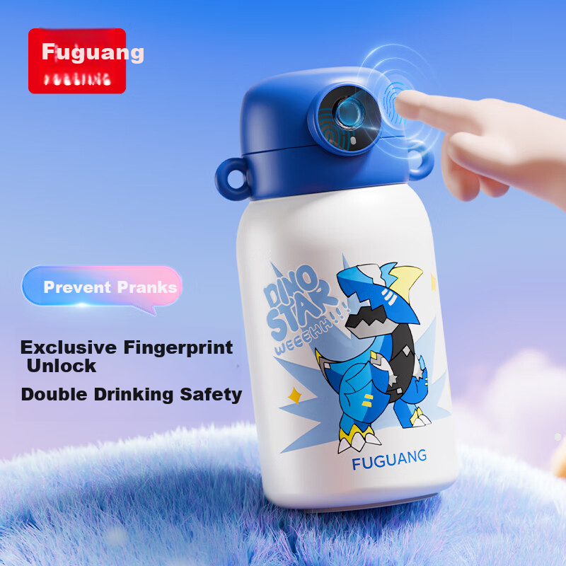 Fuguang Smart Fingerprint Cup Unlock Password Children's Insulated 316L Straw Water Bottle Student Gift 550ml