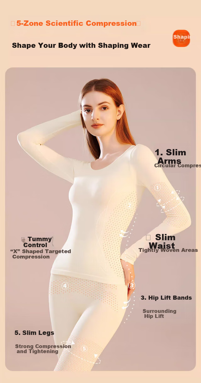 XUEXIMAN Women's Thermal Underwear 2025 New Autumn Winter Slimming Body Shaping Warm Set Slim Fit Top and Bottom 6