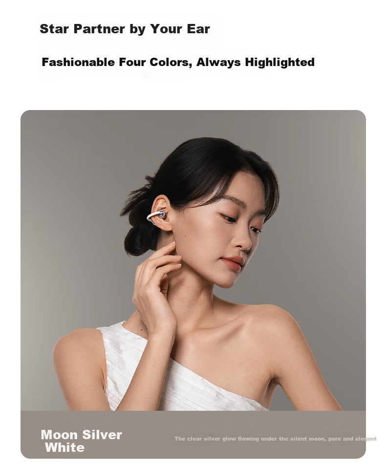 BASEUS [Latest Model 2026] MC2 S Comfortable Ear Clip Bluetooth Headphones, Open-Style Non-In Sports Call Noise Reduction AI Translation Long Battery Life Phantom Black 22