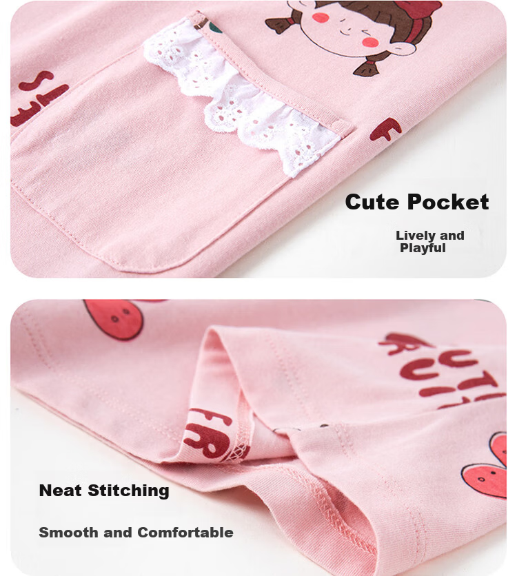 Dingguagua Girls' Princess Style Cotton Summer Thin Nightgown Children's Homewear Parent-Child Pajamas Size 160 13