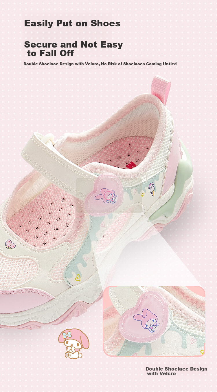 Balabala [Kuromi IP balaOne] Children's Sports Shoes Girls 2026 Summer New Fashion Running Shoes 5