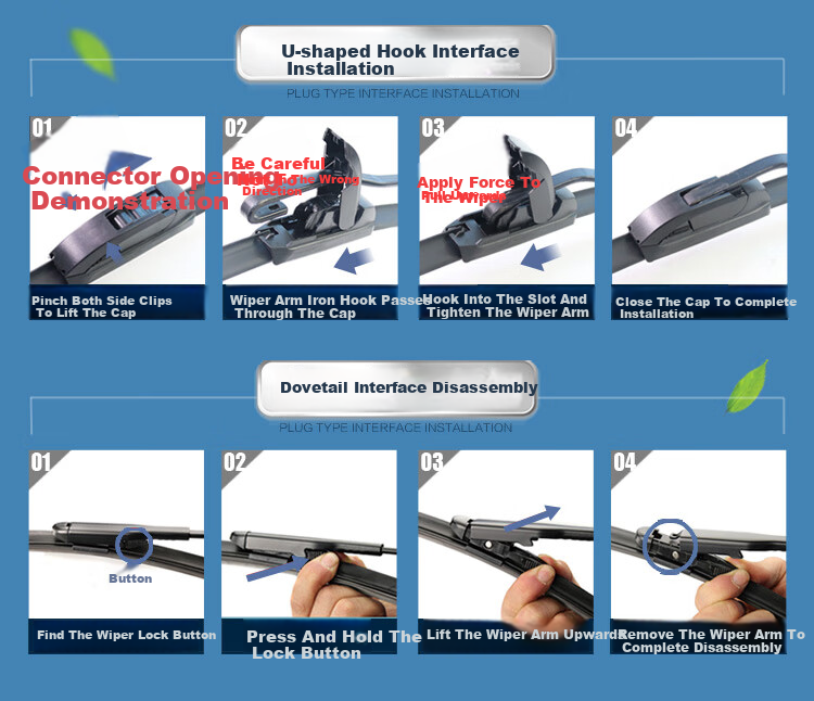 Aoye Compatible with Buick GL8 (11-25) Luxury Business Edition (Smooth Wiping) Frameless Windshield Wiper Blades Front Pair 26+17 inches 12
