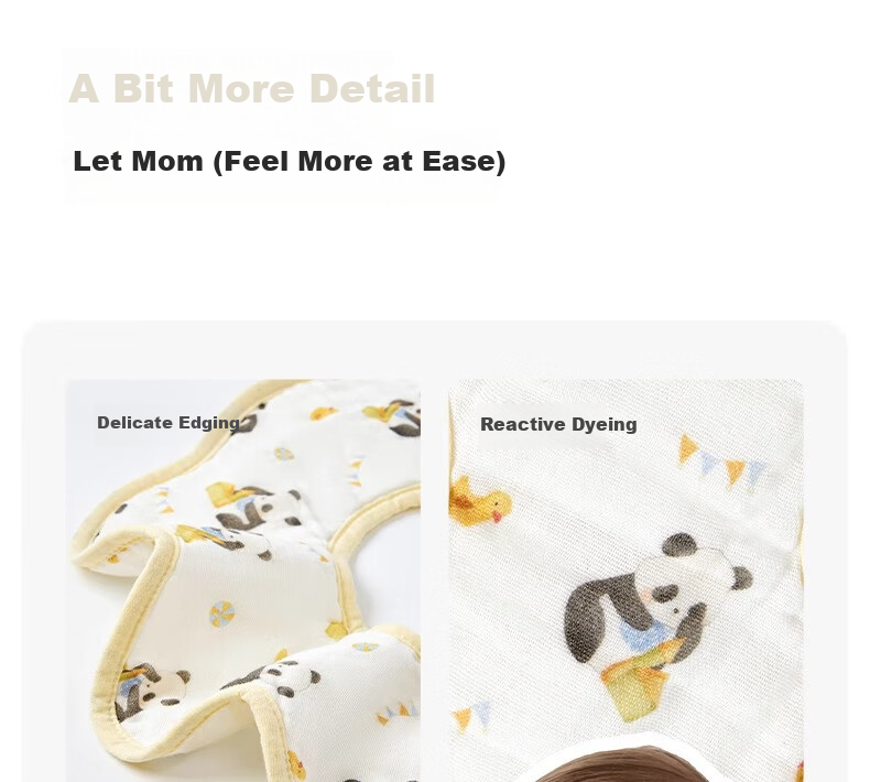 Niduoxiong Newborn Baby Waterproof Bib A-Class Petal Feeding Bib Pure Cotton Gauze Baby Eating Bib 23