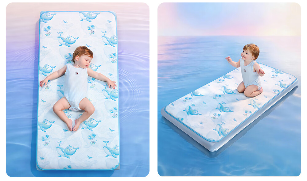 Beitais Baby Cooling Mat Breathable Ice Silk Mattress for Toddler Kindergarten Nap Bed Cloud Whale Fantasy 100*56cm 41
