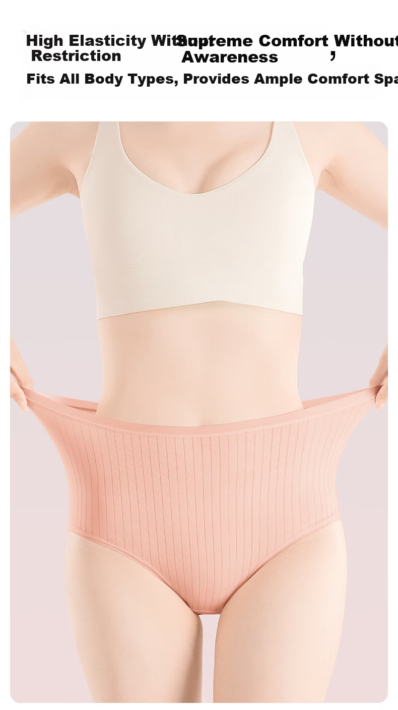 CHUYISHENG High-Waist Disposable Underwear for Women, Pure Cotton Daily Use, Maternity Plus Size, Individually Packaged, Sterilized, No Washing Required, 5 Pieces, 2XL 10