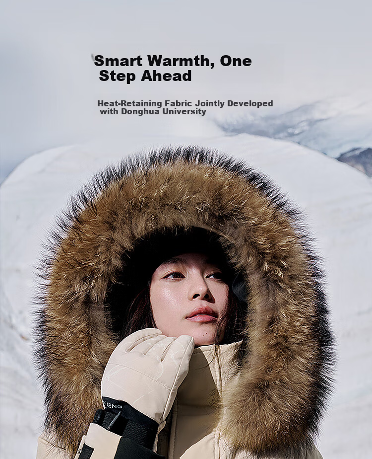 BOSIDENG Extreme Cold Goose Down Jacket Unisex Couple Thickened Long Winter Coat with Large Fur Collar 12