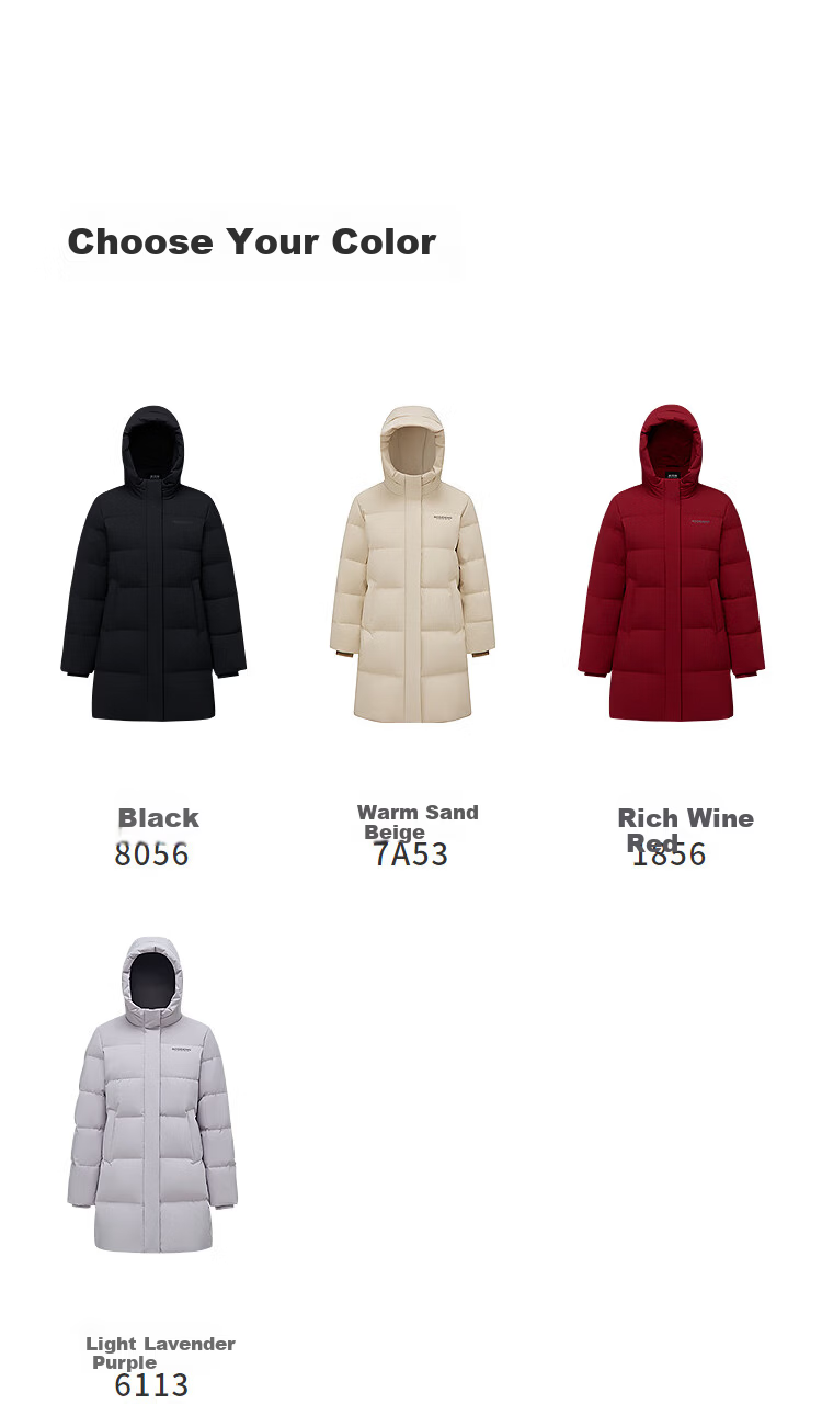 Bosideng Women's Winter Down Jacket Loose Comfortable Mid-Length Fashion Casual Thickened Hooded Versatile Coat 9