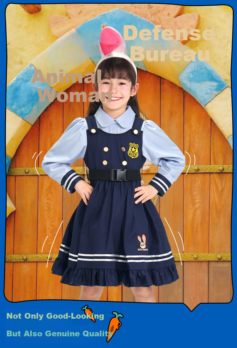 Disney Zootopia Sam Style 2026 Summer Kids Girls Bunny Short Sleeve Dress 130 CM 10