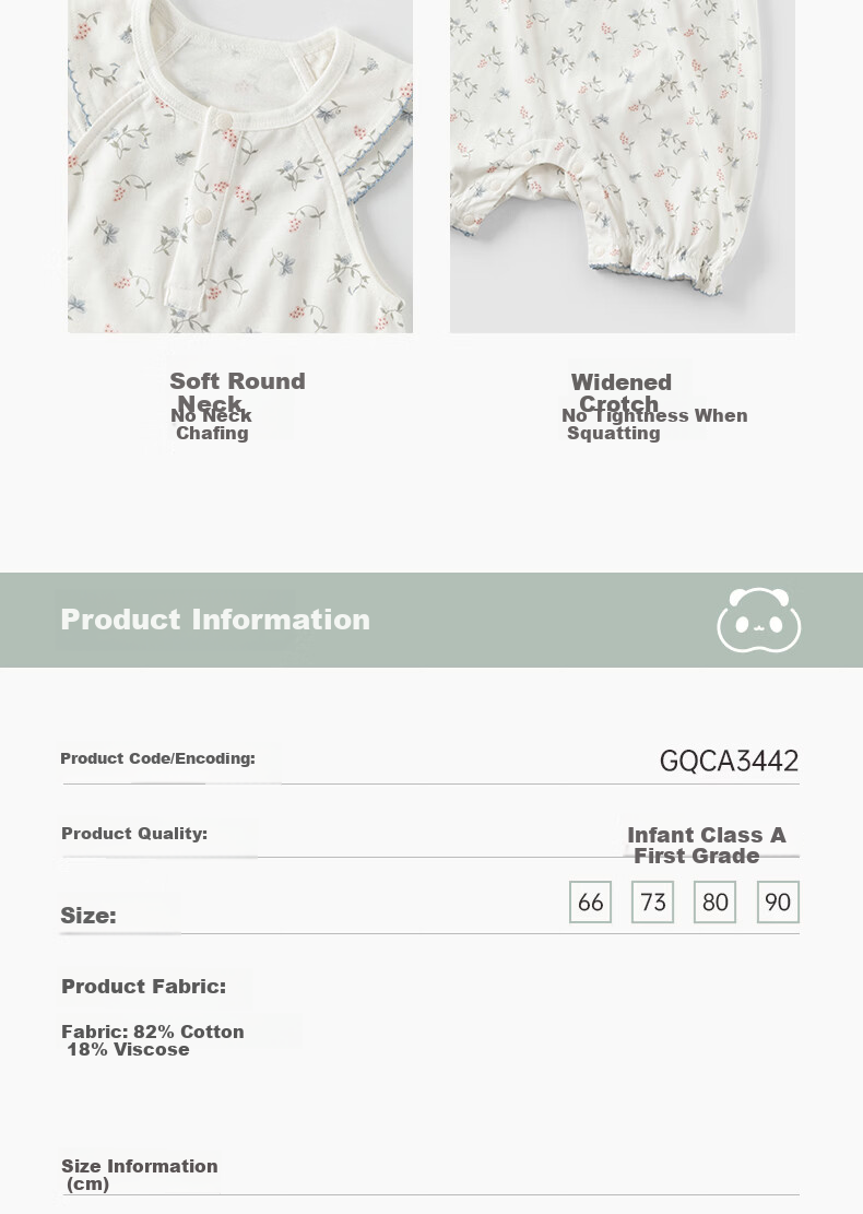 Guaiqi Bear [Light Oxygen Cotton] Infant Short Sleeve Romper Summer Baby Girl Sweet Thin Jumpsuit Cool Clothing 14