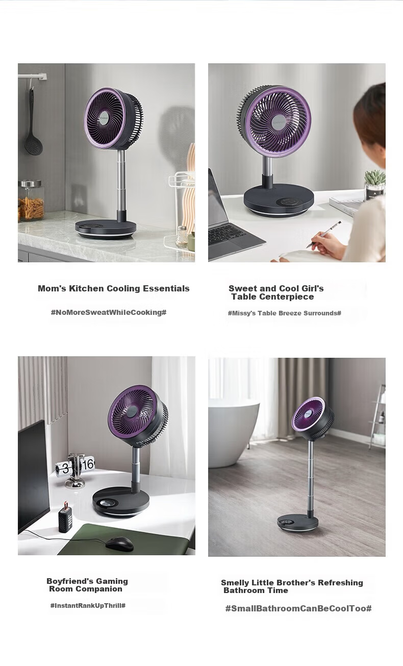 AIRMATE Air Circulation Fan Electric Fan for Home Use, Desktop Table Fan, Floor Fan, DC Inverter Storm Circulation Small Fan with Oscillating Head, Voice Control, Smart Large Air Volume Electric Fan SRD200 6
