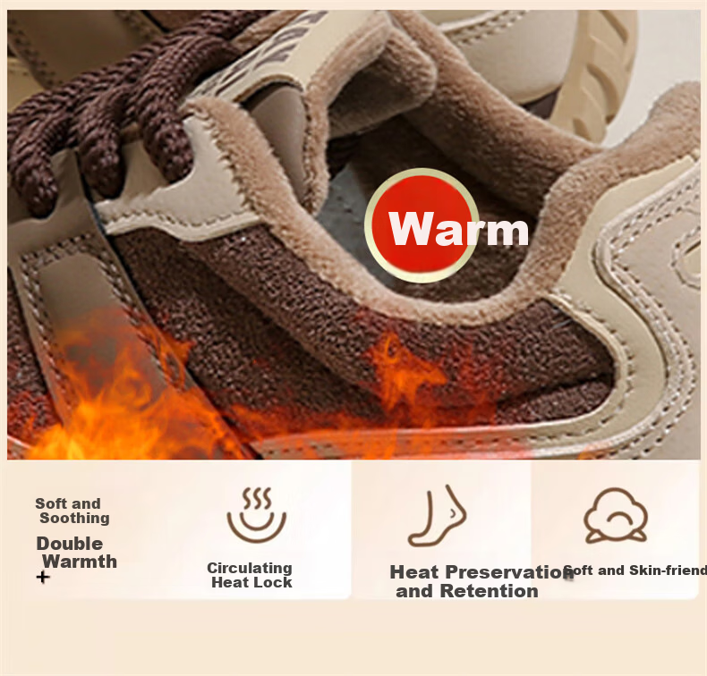 CARTELO Women's Winter Fleece-Lined Dad Sneakers Casual Sports Running Shoes 1654 Coffee Size 39 5