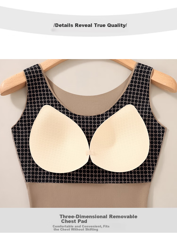 GRACEWELL Seamless Thermal Vest for Women with Chest Pad, Shaping, Tummy Control, Waist Slimming, Autumn Winter Fleece-Lined Shapewear Top 9