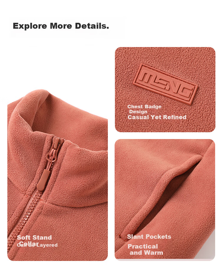 Snow Flying Women's Fleece-Lined Casual Fashion Windproof Stand Collar Polar Fleece Jacket New Tender Yellow Fleece-Lined M 10