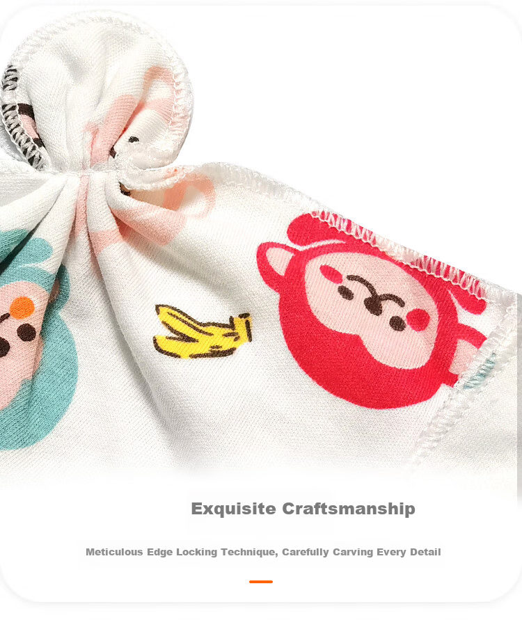 9i9 Baby Hat Pure Cotton Newborn Cartoon Topless Cap Brain Protection Fontanelle Guard 2pcs 0-1 Year Old Monkey F35 11