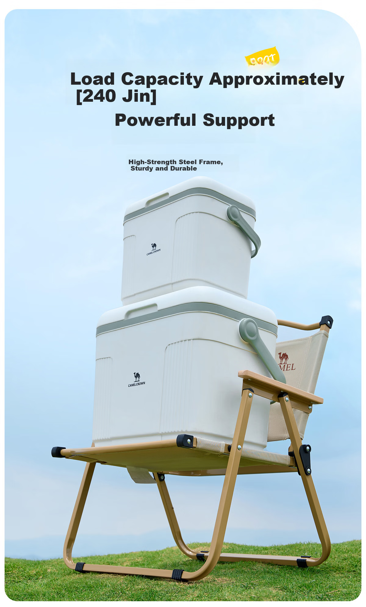 CAMEL Outdoor Kermit Chair Camping Chair Fishing Chair Camping Gear Picnic Folding Chair Folding Stool 12