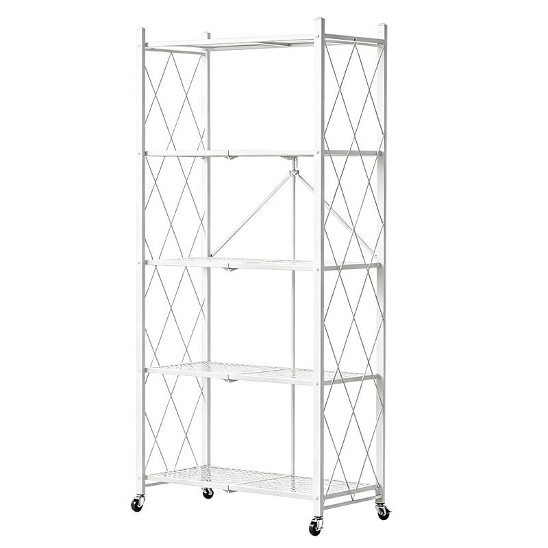 Anerya Kitchen Storage Rack, Floor-Standing Movable No-Installation Microwave Oven Organizer Shelf, Storage Rack, 5-Tier Thickened Versio