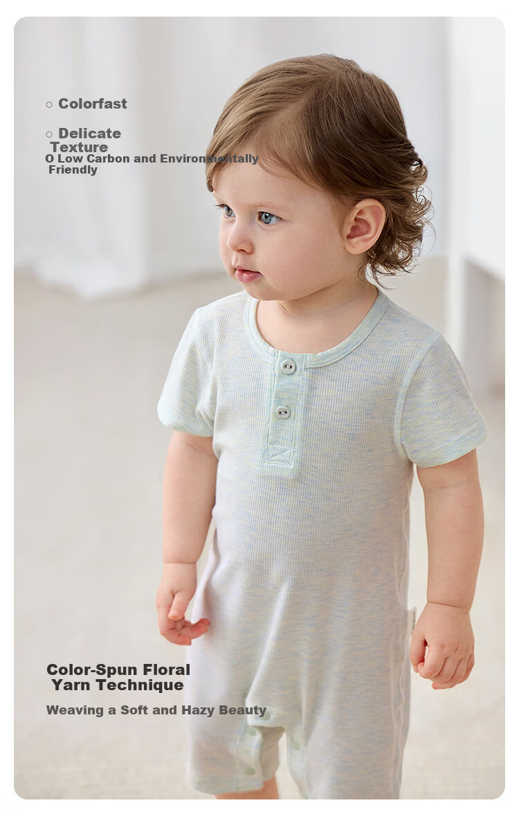 Babylove Baby Summer Lightweight Modal Romper Unisex Floral Casual Homewear 3