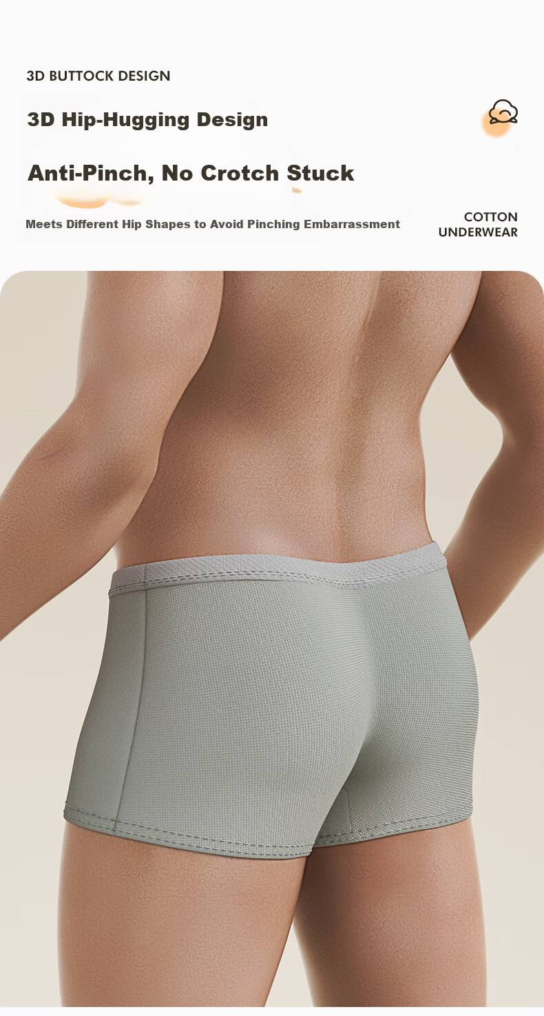 Baicaoyuan Disposable Men's Cotton EO Sterilized No-Wash Boxer Briefs with Gusset Travel Portable Daily Disposable Underwear 2XL 5-Pack Gray 7