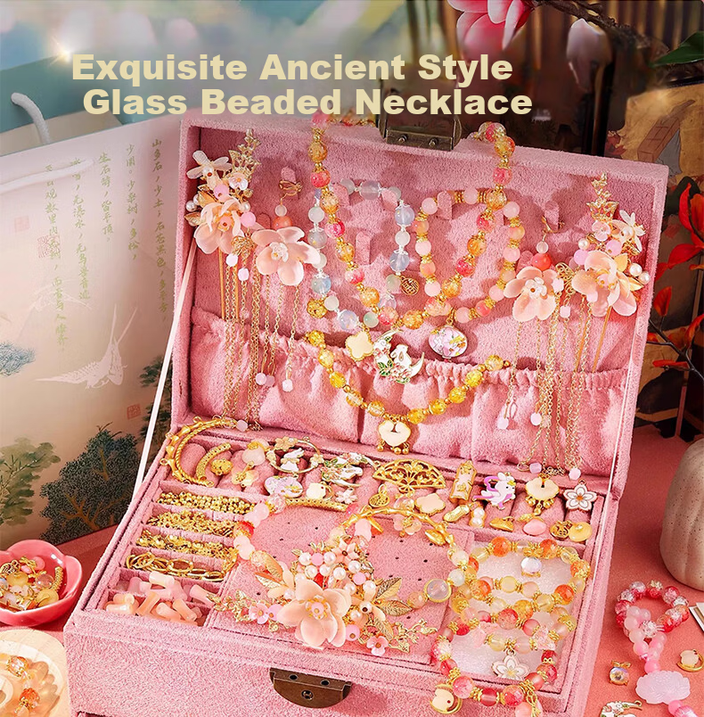 Luoli Girl Birthday Gift Children's Ancient Style Beaded DIY Bracelet Craft Kit for Girls Ages 7-14 Jewelry Box 1