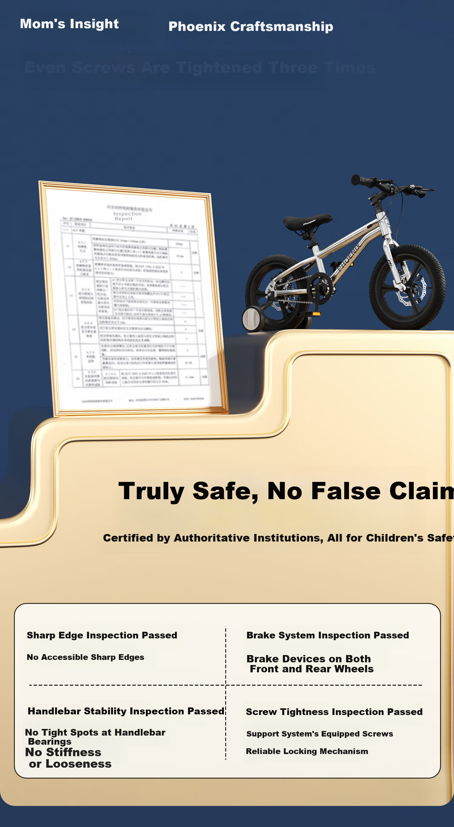 Phoenix Children's Bicycle Baby Pedal Bike 3-8-15 Years Old Kids Bike Dual Disc Brakes with Training Wheels 14 Inch Silver 3