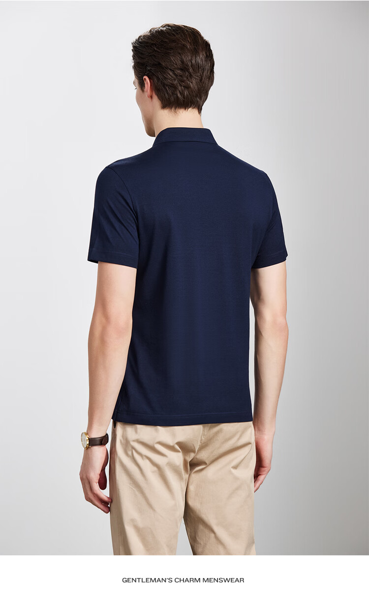 Antonio 55% Mulberry Silk Cooling Breathable High-End Short Sleeve Polo Shirt Men Summer Knitted Business Casual T-Shirt Top 58