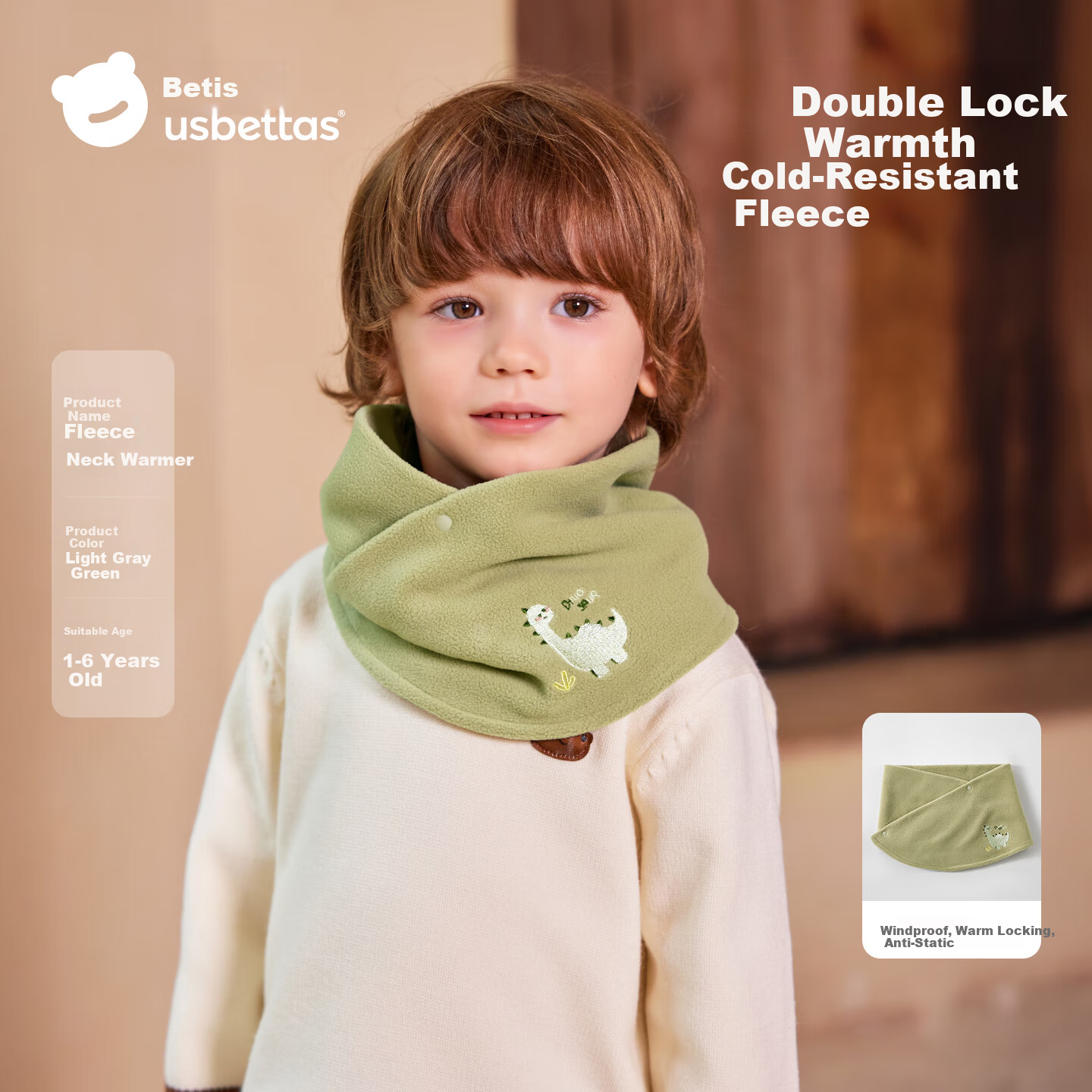 Beitais Children's Scarf Autumn Winter Baby Neck Warmer Windproof Fleece Neck Gaiter for Boys and Girls