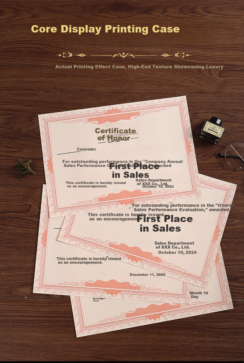 Elifo 10-Pack Red Velvet Honor Certificate Covers with Core, 12K Custom Blank Award Certificate Paper, Training Commendation Certificate Paper, Printable, 20 Sheets A4 Inner Pages 7