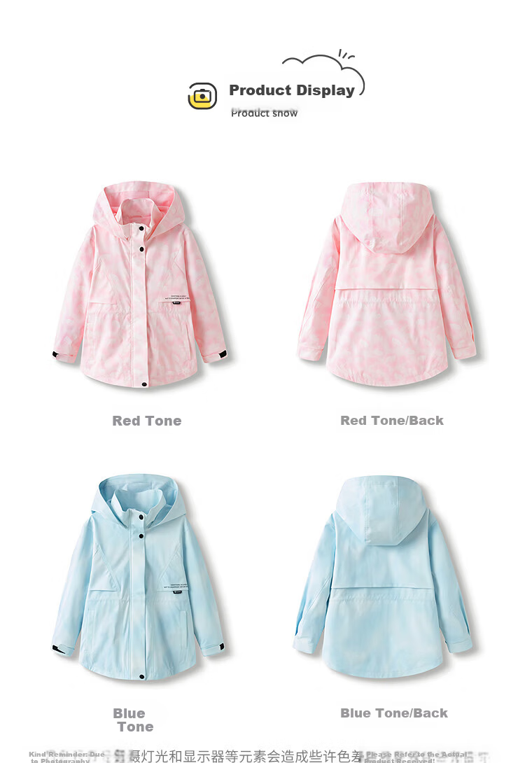 Balabala Girls' Kids Softshell Jacket 2025 Spring Protective Casual Wear [Mall Same Style] 202125105011 14