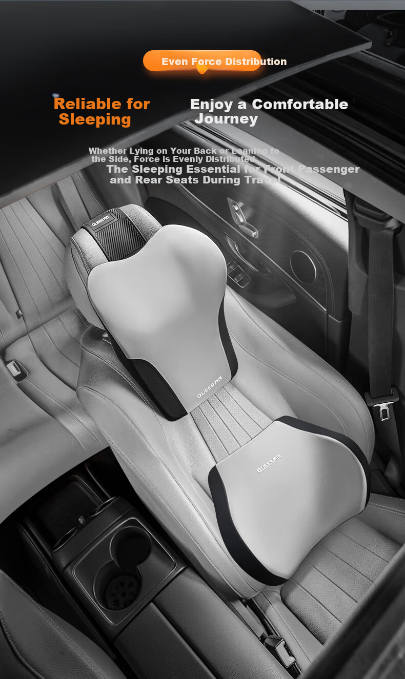 Qiaoshi Car Headrest Neck Pillow Driving Cushion Car Seat Sports Massage Neck Support Pillow for Mercedes-Maybach 4