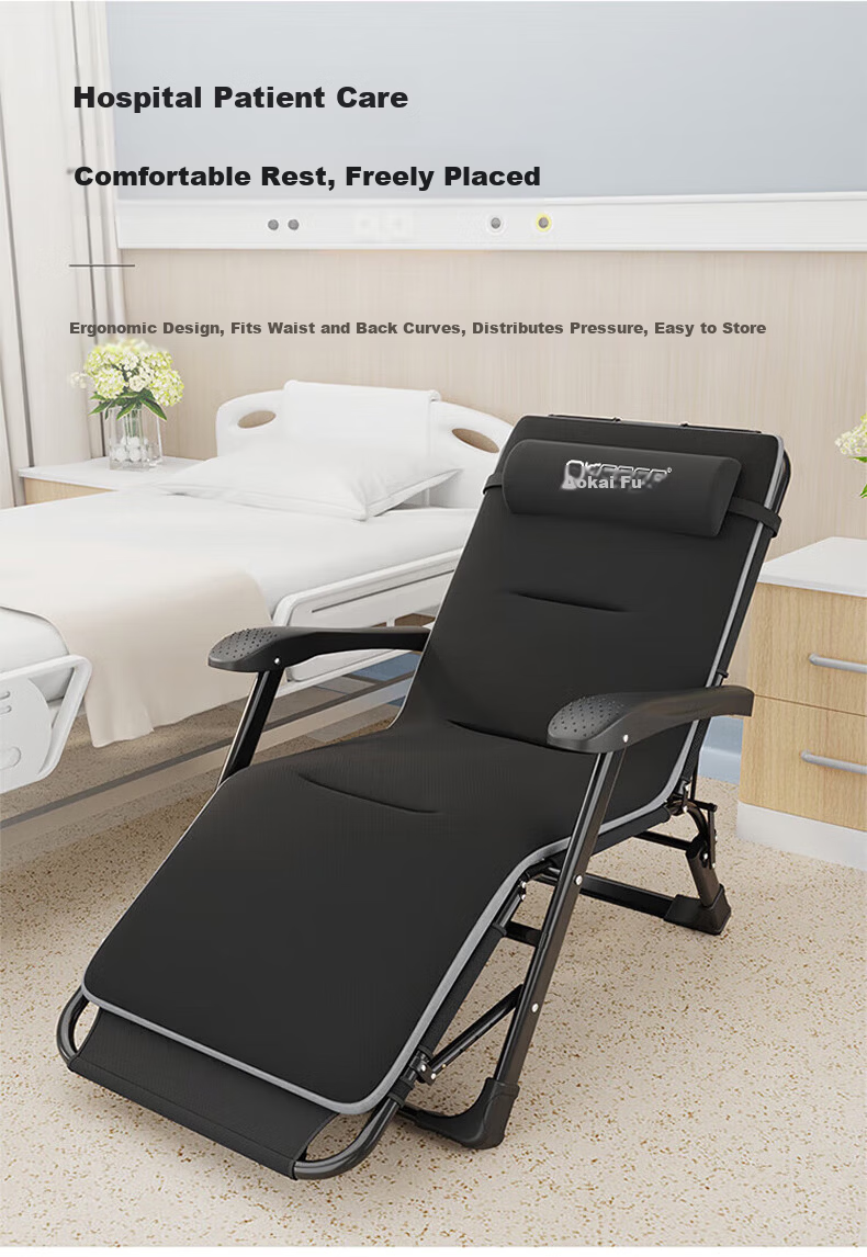 OKeefe Folding Bed Recliner Single Office Nap Bed Folding Chair Nap Chair Camp Bed Nap Sleeping Bed Sit and Lie 10