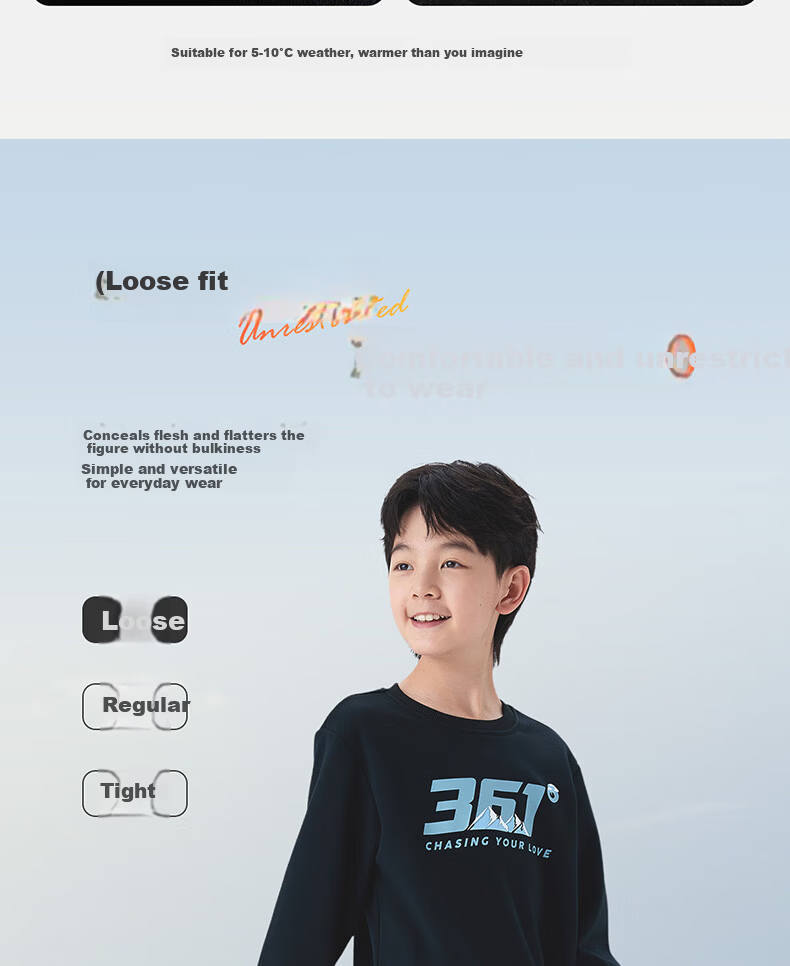 361° Kids Hoodie Autumn Winter 25 Fleece Lined Pullover Sweatshirt for Boys and Girls Ages 3-14 Blue 170 18