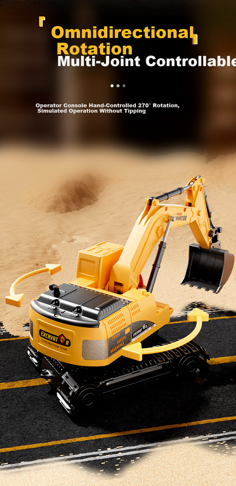 LIVING STONES Alloy Remote Control Excavator Toy for Boys Aged 3-14, Electric Digger Construction Vehicle, Birthday And Children's Day Gift 5