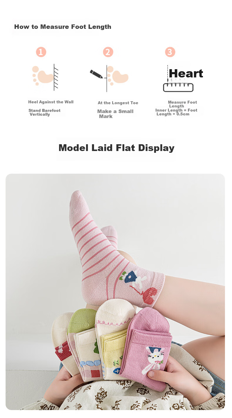 Six Finger Mouse Seamless Children's Socks Girls Spring Summer Thin Mesh Mid-Calf Cotton Socks for Baby and Older Kids 5