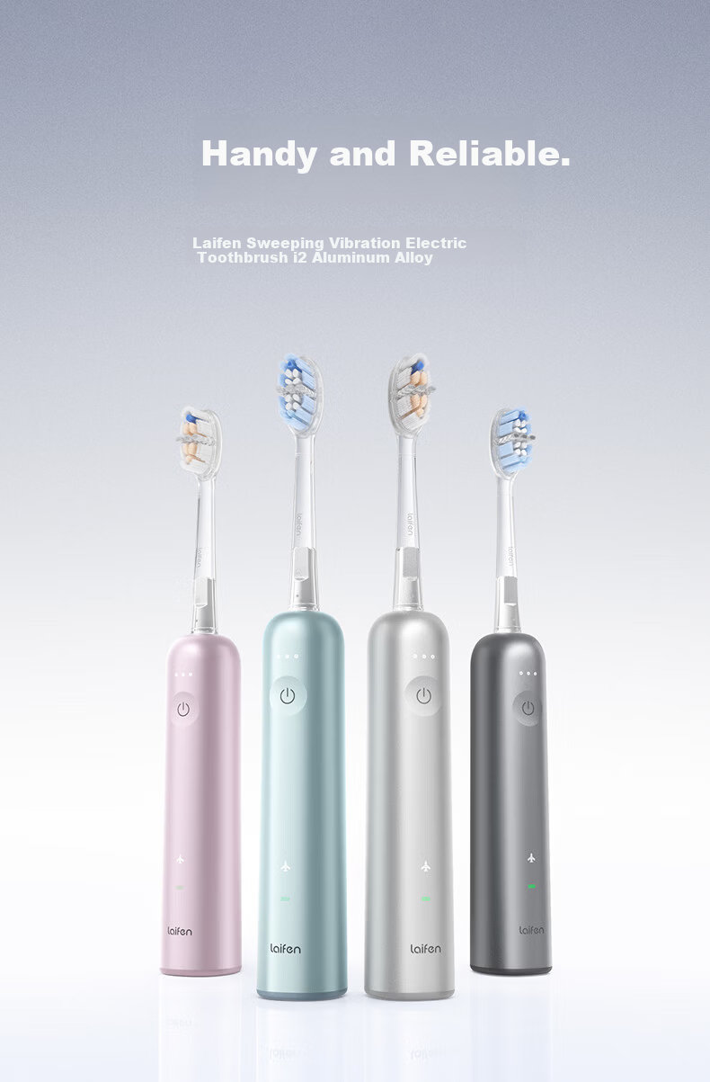 Laifen Second Generation Electric Sonic Toothbrush i2 Aluminum Alloy Edition Laifen Cleaning and Gum Care Adult Toothbrush Upgraded Silver Couple Gift for Boyfriend/Girlfriend Birthday Goddess Festiva 2