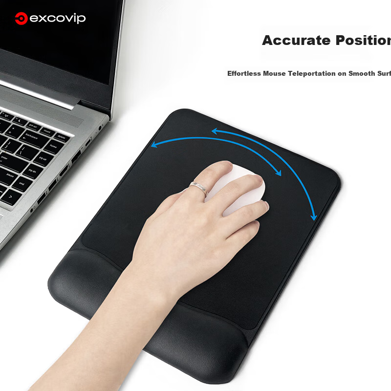 EXCO Leather Mouse Pad Wrist Rest Silicone Wrist Support Waterproof Leather Business Wrist Support Computer Office Gaming Desk Mat Large Wrist Pad 0530 8