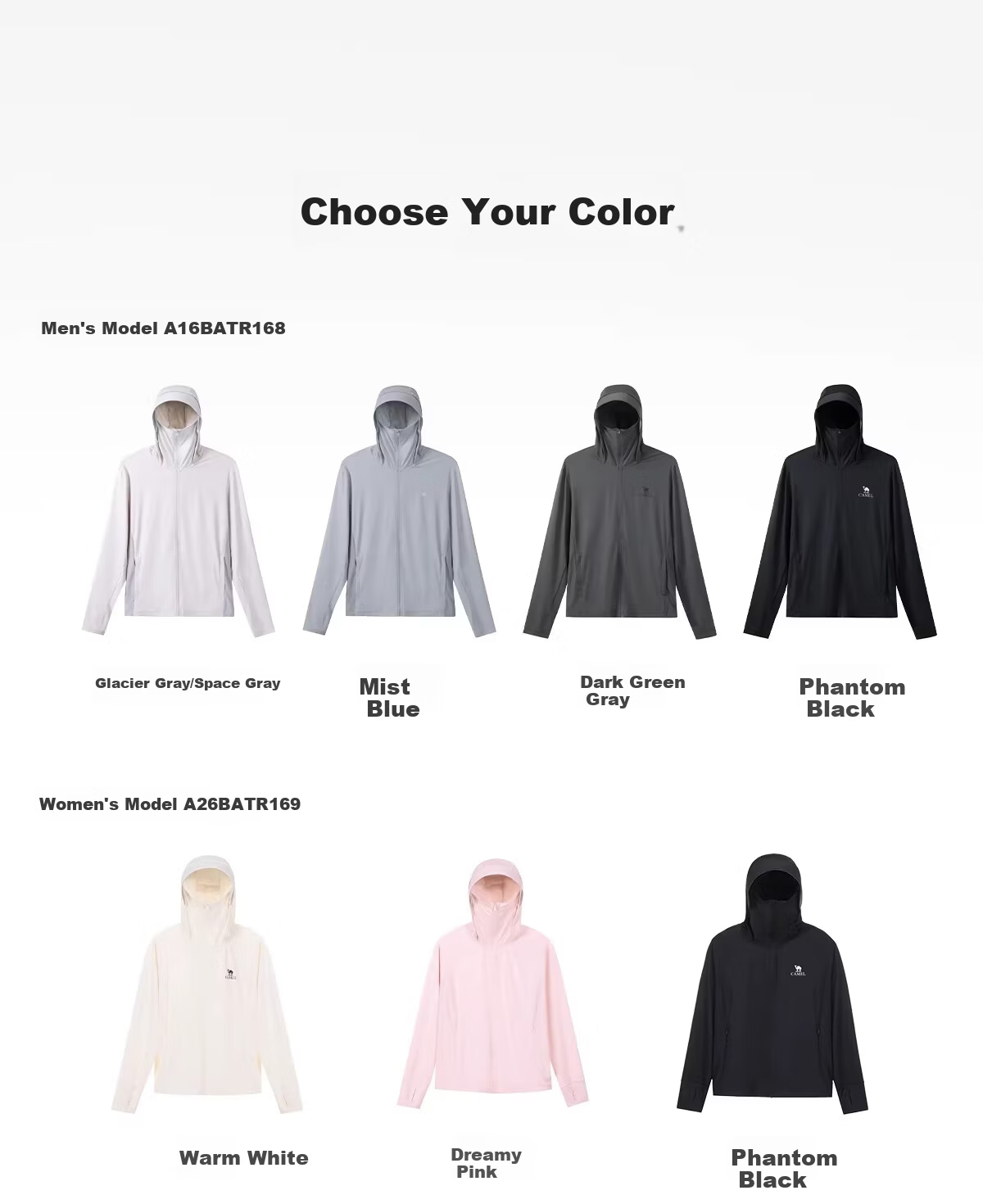 CAMEL Outdoor Cooling White Skin Sunscreen Jacket Unisex 2026 Spring Summer New Breathable UV Protection Coat R168 16